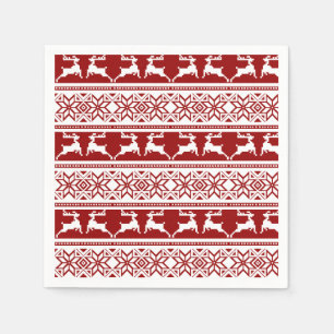Nordic Christmas Scandinavian Reindeer Napkin