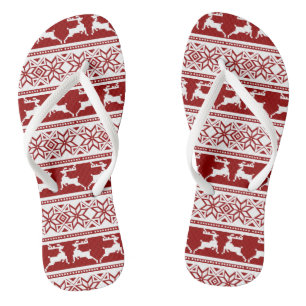 Nordic Christmas Scandinavian Reindeer Thongs
