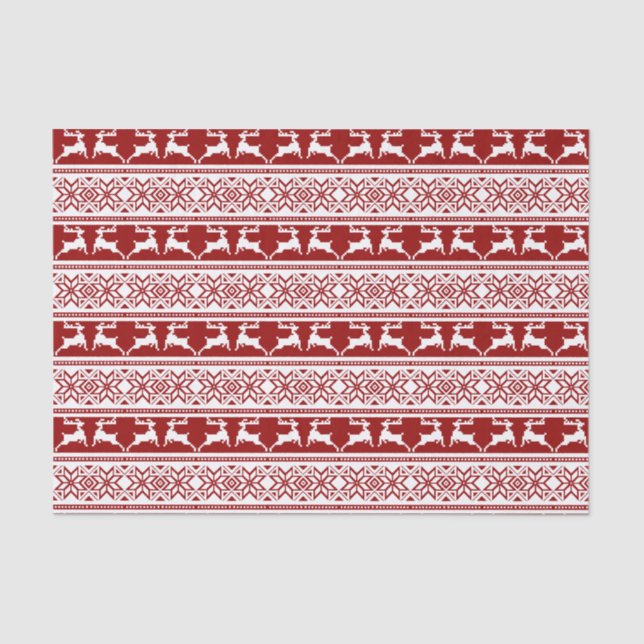 Nordic Christmas Scandinavian Reindeer Tissue Paper (Front)