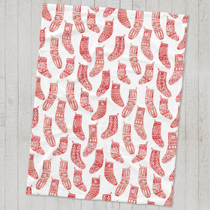 Nordic Christmas Stocking Fleece Blanket