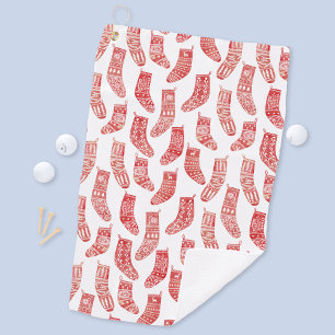 Nordic Christmas Stockings Golf Towel