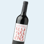 Nordic Christmas Stockings Red and White Pattern Wine Label<br><div class="desc">Warm winter Nordic Christmas stockings in red and white for a cosy Scandinavian vibe.
"Merry Christmas from the Charleson Family"
Change the text to customise.</div>