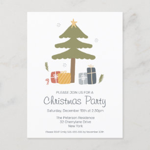 Nordic Christmas Tree Holiday Party Postcard