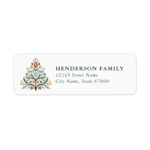 Nordic Christmas Tree Return Address Labels