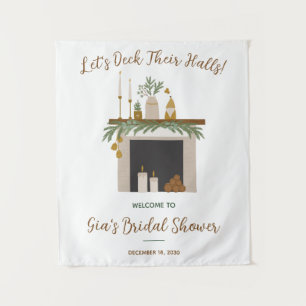Nordic Christmas Winter Bridal Shower Tapestry