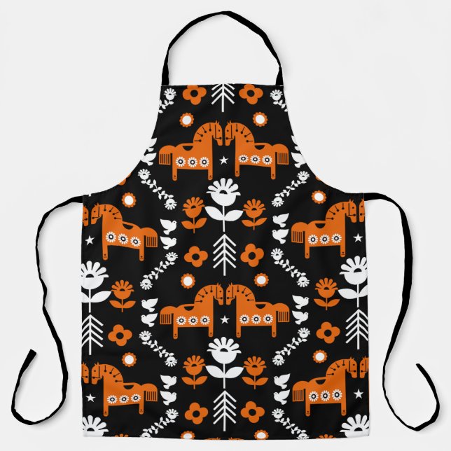 Nordic Data Horse Home Decor  Apron (Front)