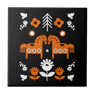 Nordic Data Horse Home Decor Ceramic Tile