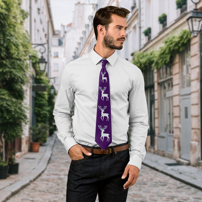 Nordic Deer Pattern Personalise Initial Tie (Creator Uploaded)