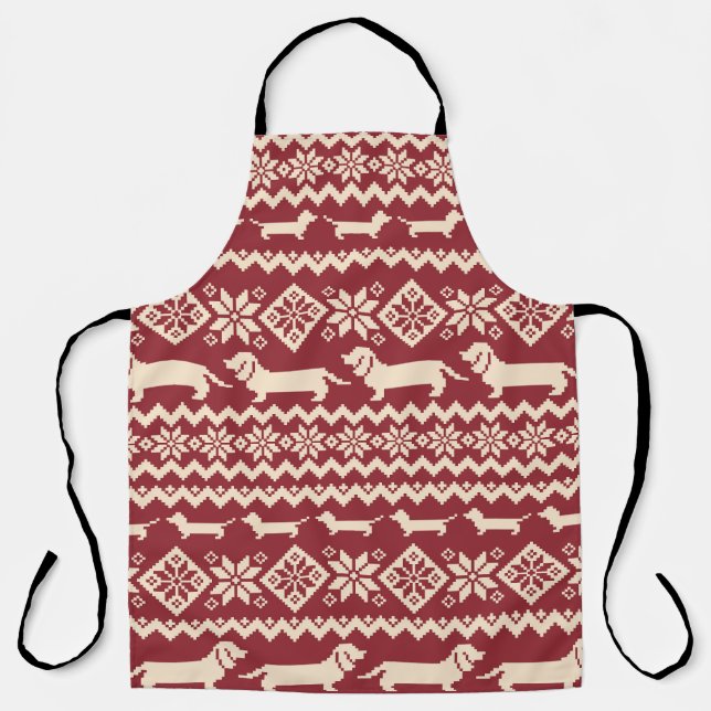 Nordic Dog: Quirky Illustration Pattern. Apron (Front)