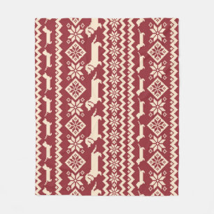 Nordic Dog: Quirky Illustration Pattern. Fleece Blanket