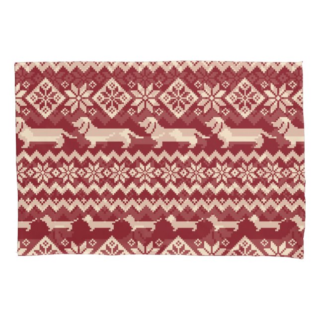 Nordic Dog: Quirky Illustration Pattern. Pillowcase (Front)