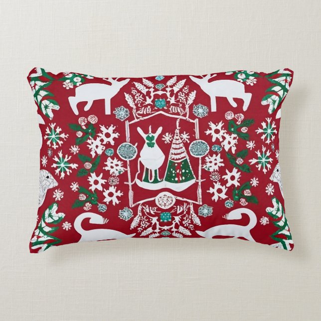 Nordic Embroidered Throw Pillow Cover: Luxurious  (Front)