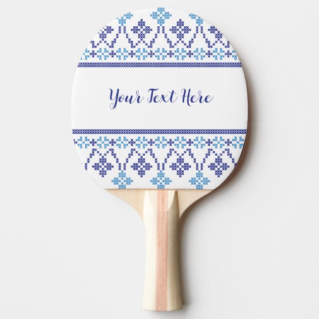 Nordic Fair Isle Ping Pong Paddle (Front)