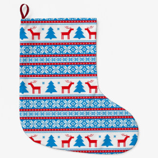 Nordic Fair Isle Reindeer Christmas Stocking