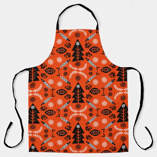 Nordic Folk Art Fish Apron (Front)
