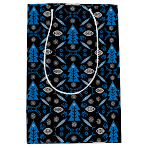 Nordic Folk Art Fish Medium Gift Bag