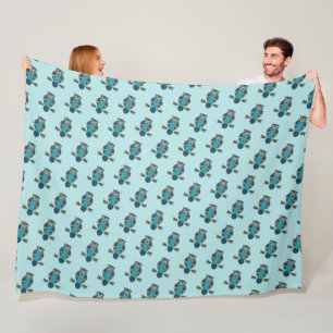 Nordic Folk Art Owl Fleece Blanket