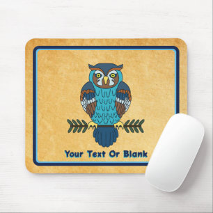 Nordic Folk Art Owl Mouse Pad