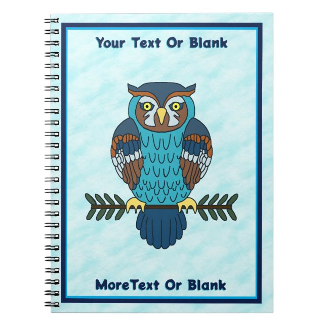 Nordic Folk Art Owl Notebook (Front)