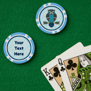 Nordic Folk Art Owl Poker Chips