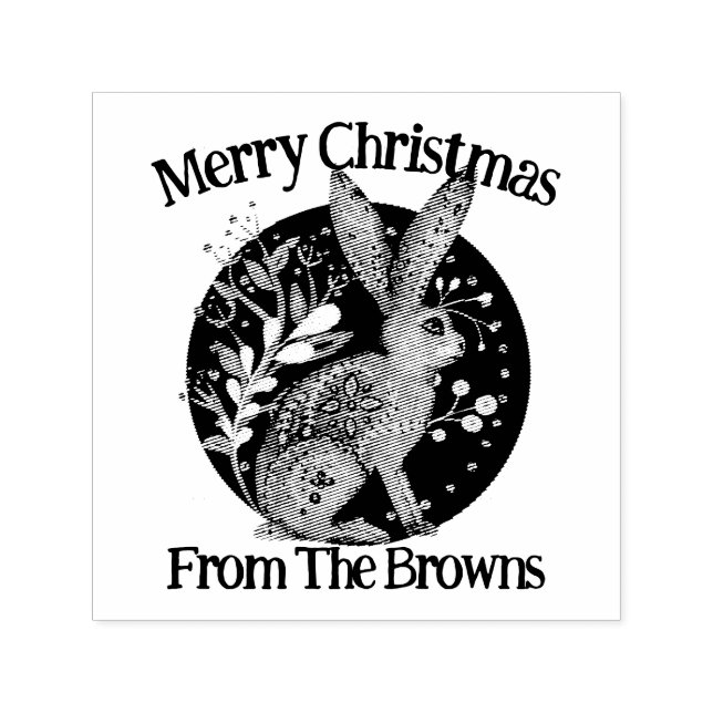 Nordic Folk Art, Woodland Animals, Hare Self-inking Stamp (Design)