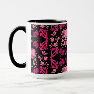Nordic Forest Mushroom Folk Art Mug
