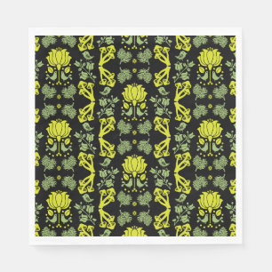 Nordic Forest Mushroom Folk Art Napkin