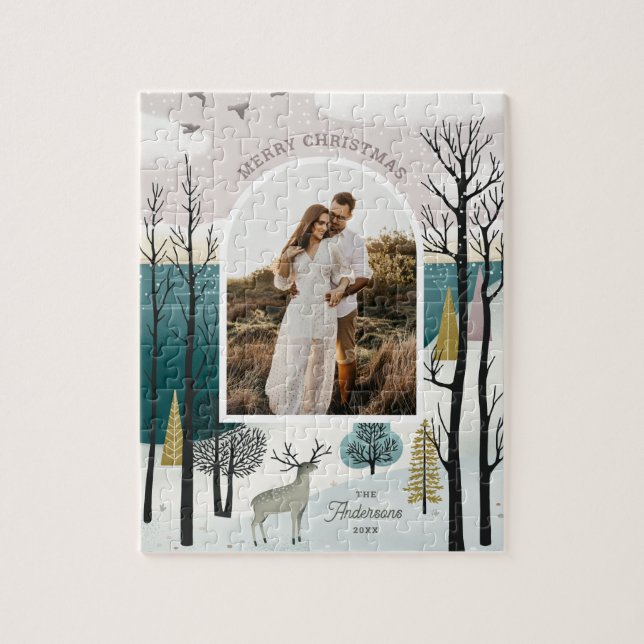 Nordic Forest | Woodland Winter Christmas Photo Jigsaw Puzzle (Vertical)