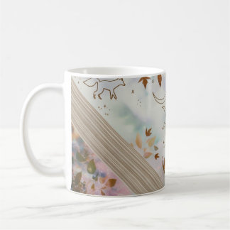 Nordic Fox Moon and Leaves Knit Art Classic Mug