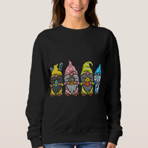 Nordic Garden Gnomes Bunny Ears Easter Egg Bunny T Sweatshirt