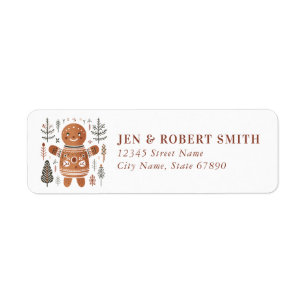 Nordic Gingerbread Man Return Address Labels