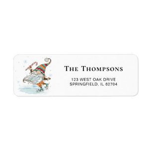 Nordic Gnome Christmas Return Address Label
