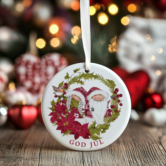Nordic Gnome | God Jule | Norwegian Christmas Ceramic Ornament (Creator Uploaded)