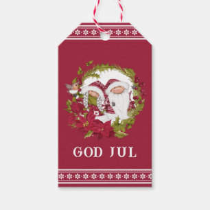 Nordic Gnome God Jule Norwegian Christmas Gift Tags