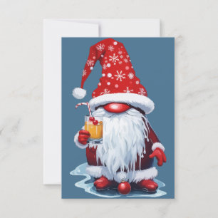 Nordic Gnome Holding A Candy Cane Cocktail Invitation