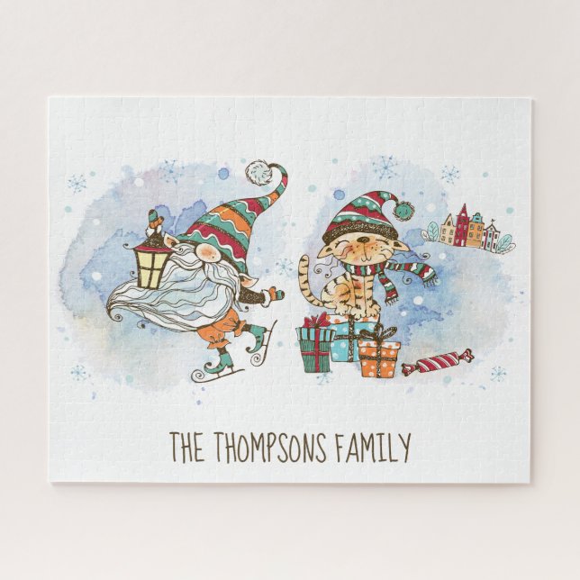 Nordic Gnome Personalised Christmas Jigsaw Puzzle (Horizontal)