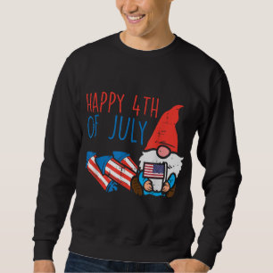 Nordic Gnome US Flag Happy 4th Of July Garden Patr Sweatshirt