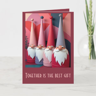 Nordic Gnomes Retro Modern Christmas Kitsch Card