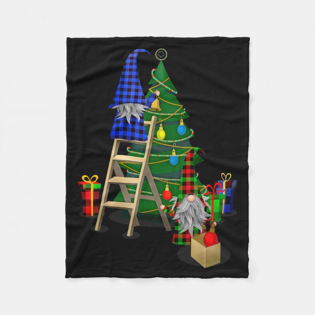 Nordic Gnomes Winter Christmas Swediomte Elves  Fleece Blanket (Front)