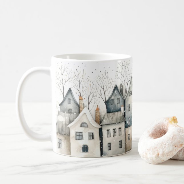 Nordic Houses Coffee Mug (With Donut)