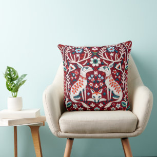 Nordic-Inspired Embroidered Throw Pillow Cover