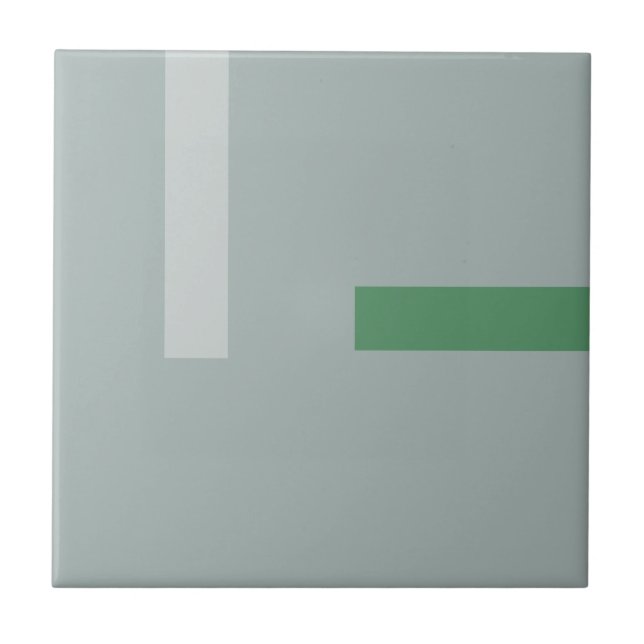 Nordic Kale Green Design Ceramic Tile (Front)