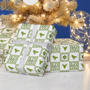 Nordic Knit Pattern Holiday Elements Wrapping Paper