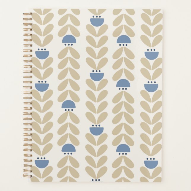 Nordic Laurel Floral Stripe Pattern Planner (Front)