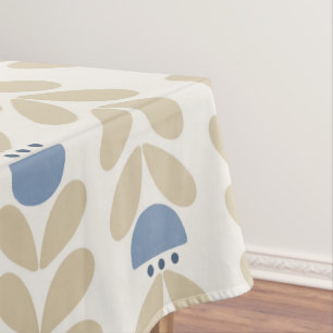 Nordic Laurel Floral Stripe Pattern Tablecloth