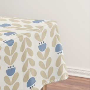 Nordic Laurel Floral Stripe Pattern Tablecloth