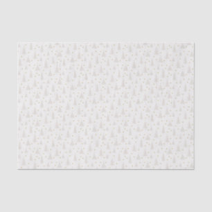 Nordic Light Tan Christmas Trees White Tissue Paper