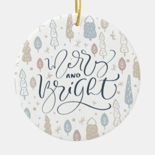 Nordic Merry Christmas Family Photo Christmas Ceramic Ornament