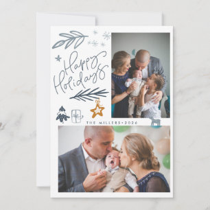 Nordic Merry Christmas Family Photo Christmas Holiday Card