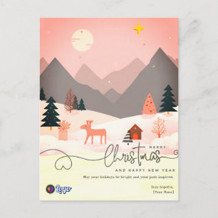 Nordic Minimal Business Personal Christmas Postcard